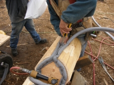 use left-over gasket to add airtightness where through-bolting or dowels will be placed